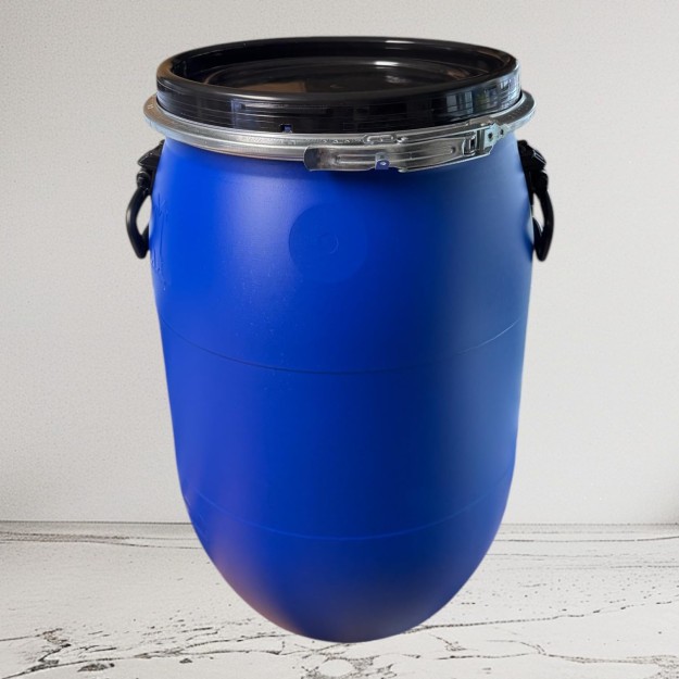 NEGOMIX - FUT Bidon 30 litres Bleu à Ouverture Totale Couvercle Amovible Neuf Alimentaire