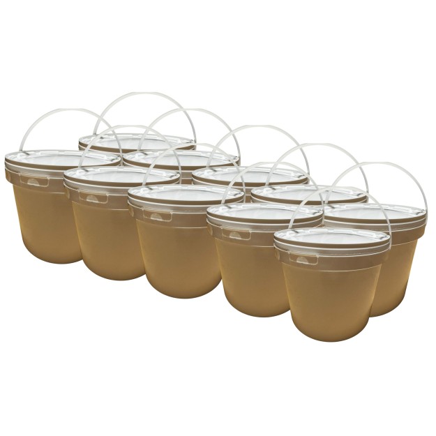 Lot de 10 x Seau 5 litres en Plastique avec Couvercle – Étanche, Réutilisable et Idéal pour Produits Alimentaires ou Industriels