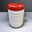 Baril Fut Tonneau Curtec 64 litres Jerrican Tonnelet de Stockage et de Transport à Grande Ouverture, Plastique Blanc et Rouge, C
