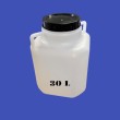 Bidon Plastique 30 litres avec Large Ouverture (Ø22 cm) – Stockage Eau Potable, Huiles et Liquides Alimentaires – Poignée Ergono