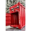 Meuble en métal 1 porte ouverte & 1 tiroir rouge - meuble container maritime - American style