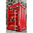 Meuble en métal 1 porte & 1 tiroir rouge - meuble container vue de face