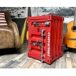 Meuble container en métal 1 porte & 1 tiroir rouge - american style