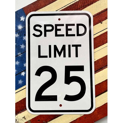 Road Sign Speed Limit 25 Mph