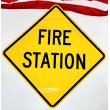 Déco Panneau de route americain Fire Station