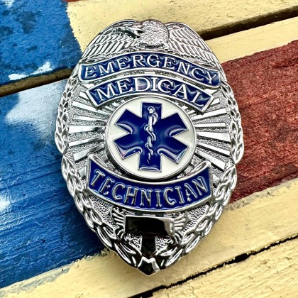 Badge Métal EMT argenté