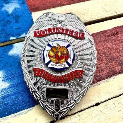 Badge Métal FireFighter Volunteer vigilance
