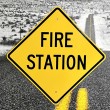 Panneau de route americain Fire Station pour décoration américaine